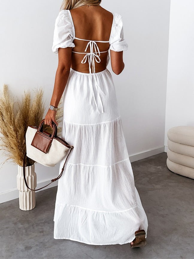 2781733A-F5A9-04C8-60F1-26B1B078DD3E.jpg Women's Dresses Short Sleeve Off Shoulder Strap Dress - Image 1