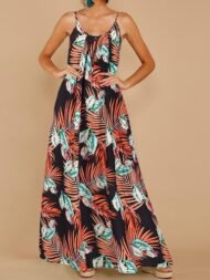 Loose Sleeveless Print Maxi Dress - Image 7