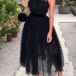 Women's Dresses Halterneck Polka-Dot Bare Back Dress