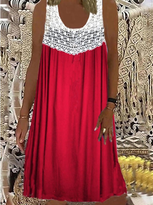 4805BFF5-ED29-63C1-C3EA-8E0119ED66E0.jpg Women's Dresses Round Neck Sleeveless Casual Dress - Image 1
