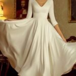 Women's Dresses Temperament V-Neck Long Sleeve Elegant Dress