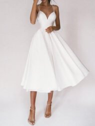 Women's Dresses Solid Sling Bare Back Sleeveless Dress - Image 2