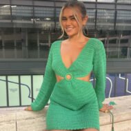 Knitted Cutout Bell Sleeve Dress - Image 17