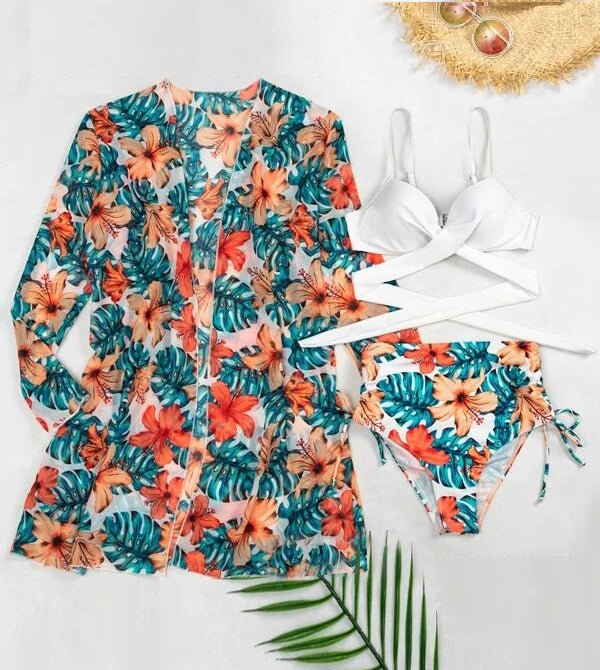 BBD56575-57D7-1F32-539F-E44826344CE2.jpg High Waist Push Up Bikini and Cover up Set - Image 1