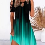 Women's Dresses Printed Off-Shoulder Short Sleeve Dress