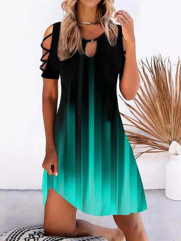 BC223F26-158D-2026-B591-6027FD96CA54.jpg Women's Dresses Printed Off-Shoulder Short Sleeve Dress - Image 1