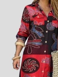 Printed Single-breasted Maxi Dress - Image 4