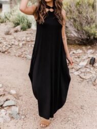 Women's Dresses Casual Halterneck Off-Shoulder Pocket Dress - Image 2
